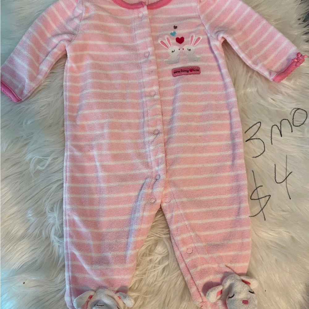 Pink Striped Kids One Piece